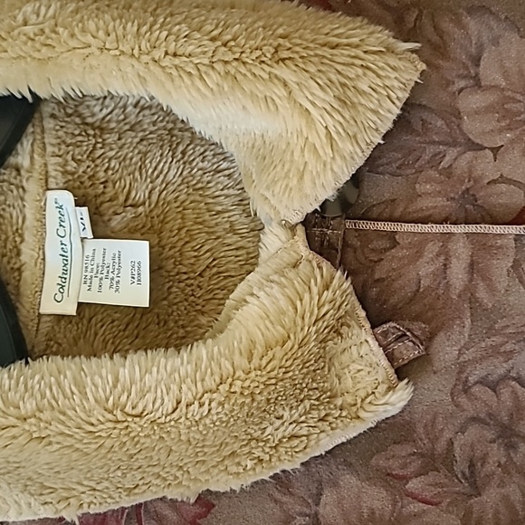 Coldwater Creek Faux Suede Jacket Floral Print Fur Lined Womens Size Extra Large - Picture 4 of 15